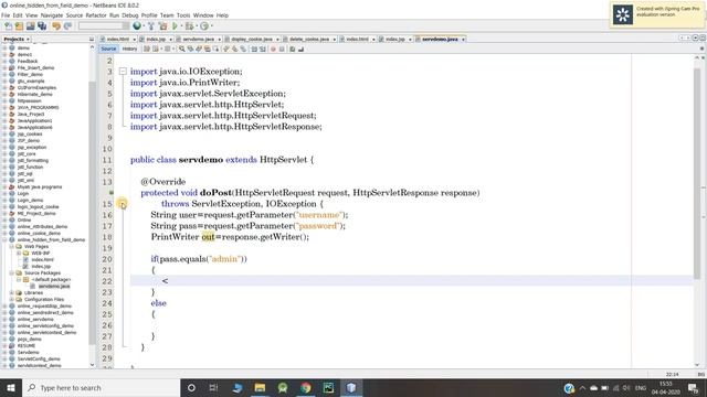 Hidden Form Field in Servlet смотреть онлайн