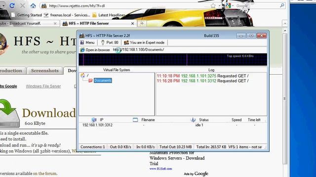 FREE HTTP FILE SERVER HfS BASIC SETUP смотреть онлайн