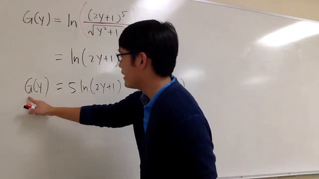 derivative of ln((2y+1)^5/sqrt(y^2+1)) смотреть онлайн