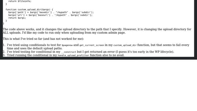 Wordpress: Changing upload directory for plugin uploads only смотреть онлайн