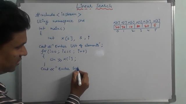 Linear Search with Example Program | Sequential Search | Searching in Data Structures смотреть онлайн