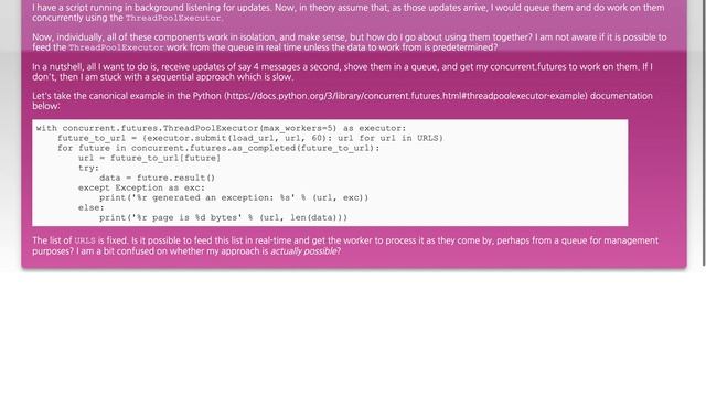 How would I go about using concurrent.futures and queues for a real-time scenario? смотреть онлайн