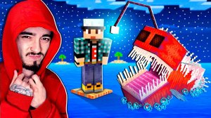 МЫ РАЗБУДИЛИ МОРСКОЕ ЧУДОВИЩЕ НА ОДНОМ БЛОКЕ В ОКЕАНЕ МАЙНКРАФТ!