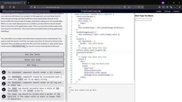 Learn React Change Inline CSS Conditionally Based on Component State freeCodeCamp org(Day-15) смотреть онлайн