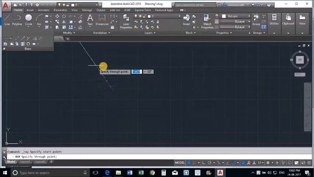 AutoCAD 2018 - 15. Ray Command смотреть онлайн