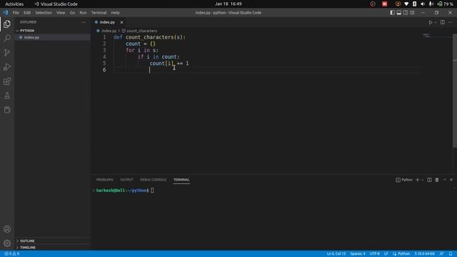 Quickly Count Character Occurences in Python with Visual Studio Code #share #viral #new #youtuber смотреть онлайн
