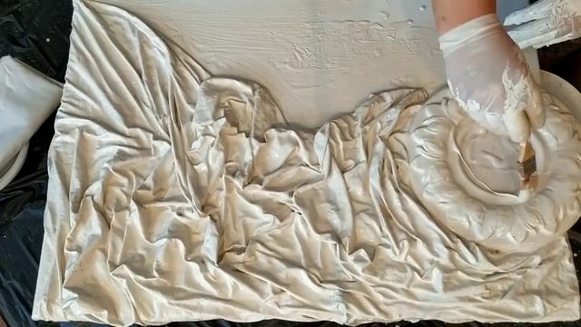 ПАННО из ткани и шпатлевки своими руками. Декоративное панно DIY. смотреть онлайн