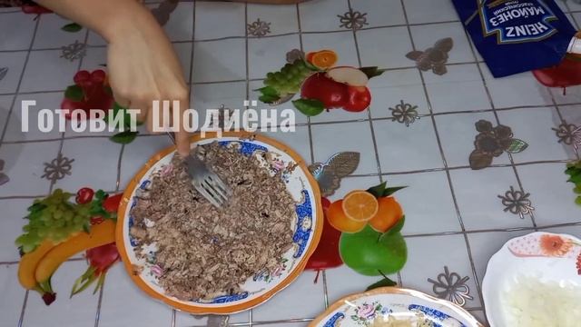 Салат Мимоза с Сайрой |Вы такое ещё не пробовали | Готовит Шодиёна| смотреть онлайн