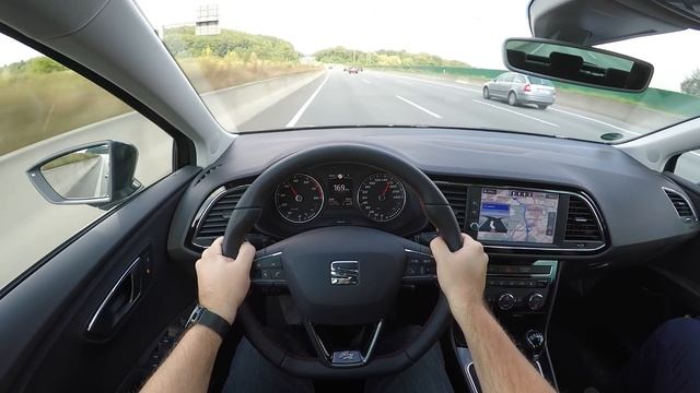 Seat Leon 1.4 TSI FR (2017) - POV On German Autobahn - Top Speed Drive (60FPS)
