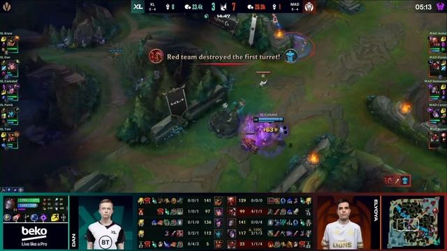 XL vs. MAD - Неделя 5 День 1 | LEC Весенний сплит | EXCEL vs. MAD Lions (2021) смотреть онлайн