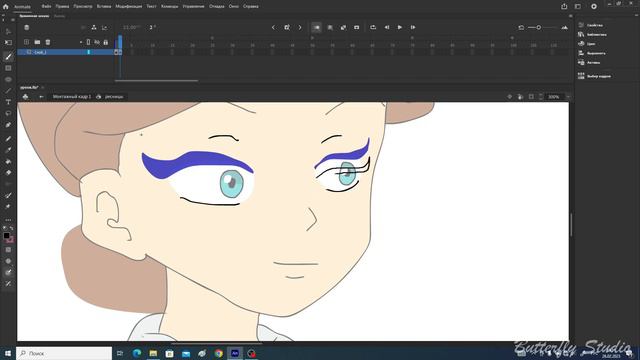 Adobe Animate -анимация глаз(моргание) смотреть онлайн