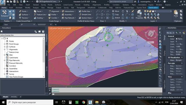 Alterar elevação de uma superfície no AutoCAD Civil 3D 2020 смотреть онлайн
