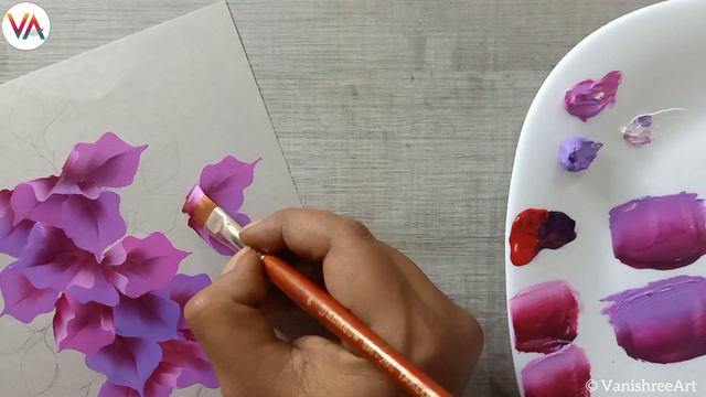 BOUGAINVILLEA Acrylic Painting Easy | Step by Step Painting Tutorial | Flower Painting For Beginner смотреть онлайн