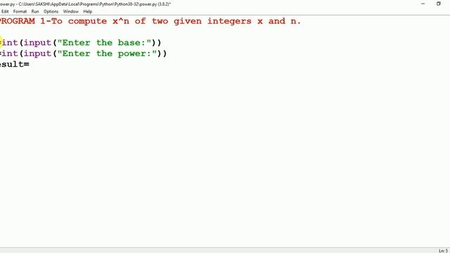 Class-11 CS with Python Program1-To compute x^n(Practical) смотреть онлайн