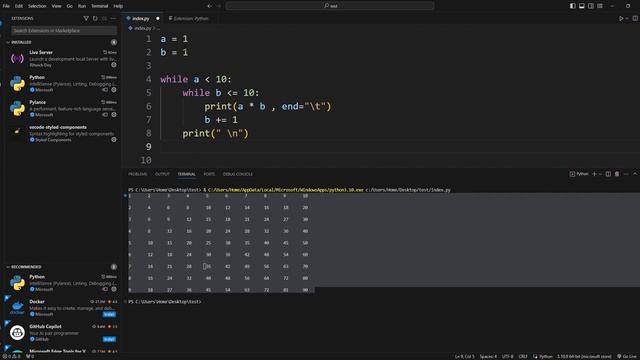 Вложенные циклы Python смотреть онлайн