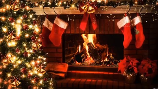 Nat King Cole, Frank Sinatra, Elvis Presley, Bing Crosby.. - Best Old Christmas Songs with Fireplac смотреть онлайн