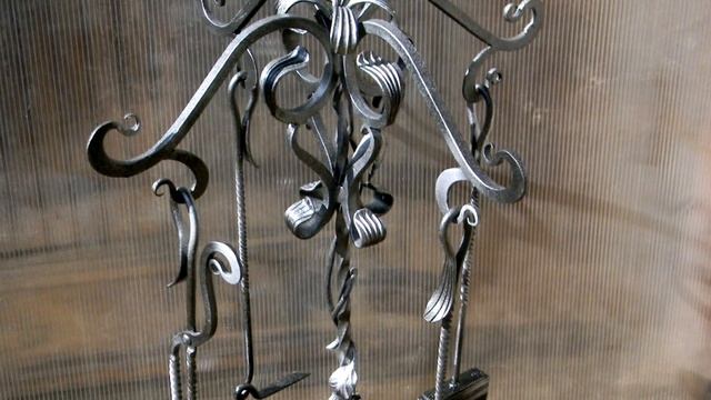 Красивые кованые каминные инструменты, совок ,щипцы ,кочерга , щетка ,в наборе для камина ковка смотреть онлайн