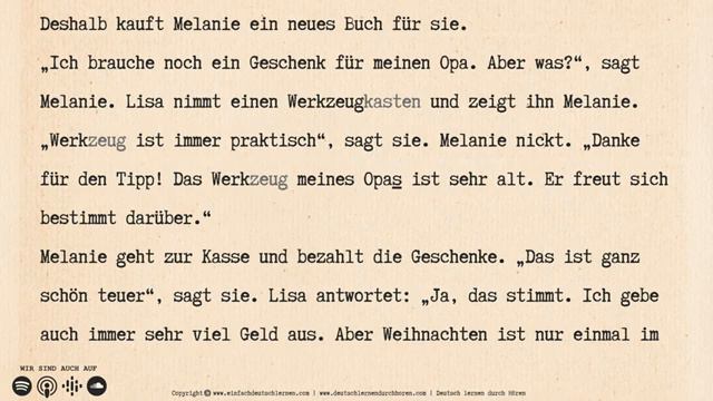 #584 Geschenksuche an Weihnachten | Deutsch lernen mit Geschichten | Niveau A1-A2 #dldh смотреть онлайн