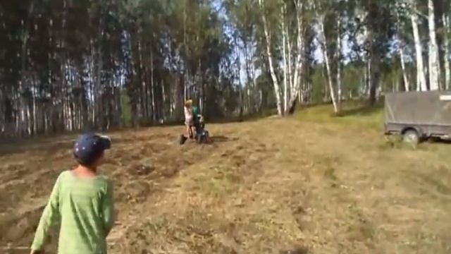 МОТОБЛОК НЕВА! ДАЖЕ ДЕТИ МОГУТ ЕЗДИТЬ  КАТАНИЕ