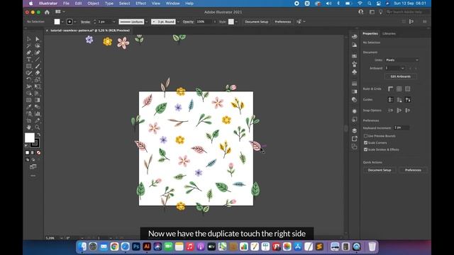 Create Flower Seamless Pattern with Adobe Illustrator смотреть онлайн