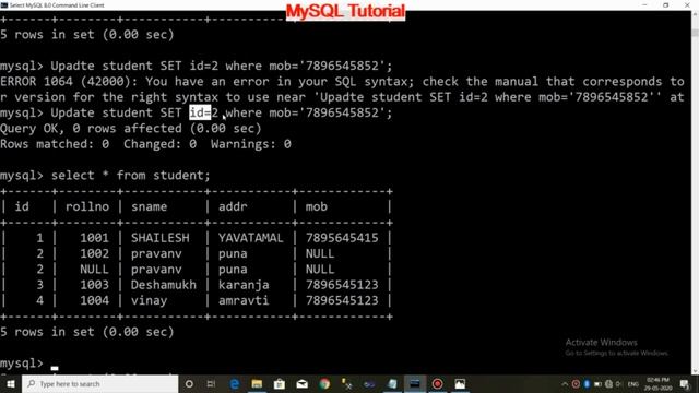 MySQL Tutorial Session - 4 || Update & Delete || For Beginner To Advance || Hindi смотреть онлайн