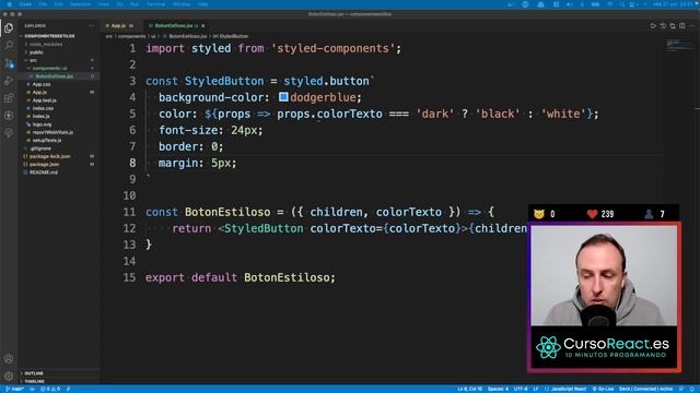 [Curso React Gratis] #008 - Uso de la librería Styled Components смотреть онлайн