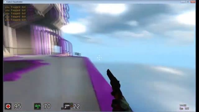 Cube 2: Sauerbraten gameplay against bots смотреть онлайн