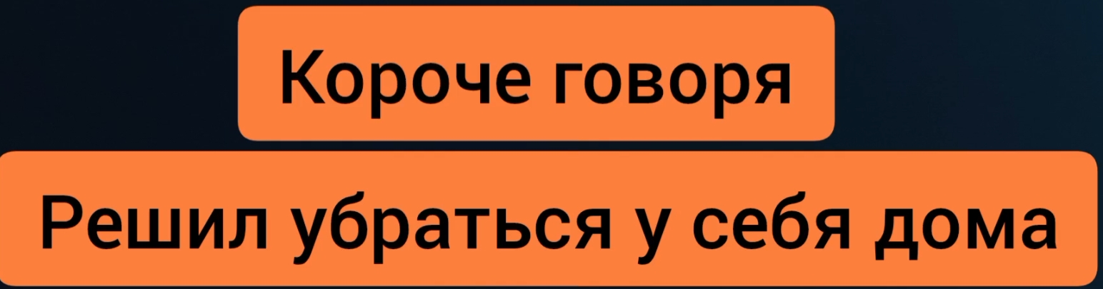 Короче говоря, решил убраться у себя дома!