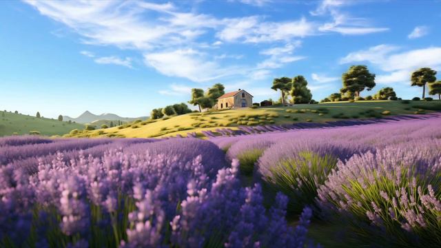 Peaceful Spring Ambience 🦋ㅣBlooming Lavender Fields and Calming Nature Sounds of Birds and Crickets смотреть онлайн