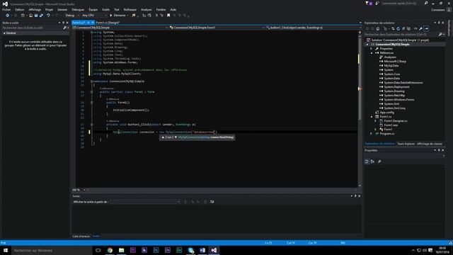 Connecter une base de données MySQL a une application C# смотреть онлайн