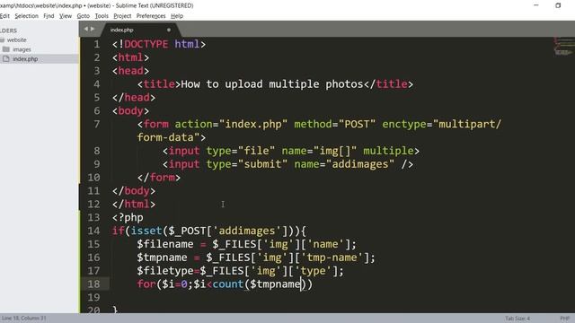 How to upload multiple images in PHP смотреть онлайн