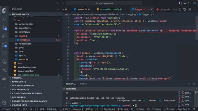 Mastering Microservices: Node.js 12 Factor App Development | API Logging using Logger| Episode #12 смотреть онлайн