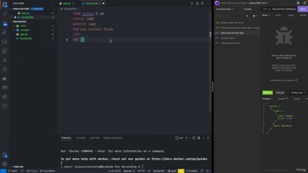 04 - Introduction to Docker - 002 How to run a Flask app in a Docker container