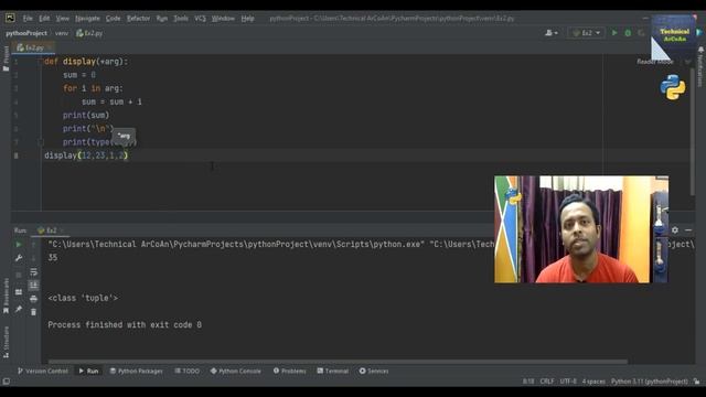 Variable Length Arguments in Python | Python Tutorial | keyworded | non-keyworded | function смотреть онлайн