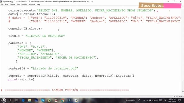 Generar reporte en PDF con Python смотреть онлайн