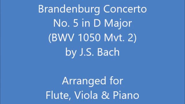 Affettuoso from the Brandenburg Concerto No. 5 in D Major (BWV 1050 Mvt. 2) for Flute, Viola & Pian смотреть онлайн