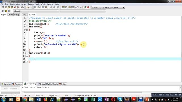 24 Recursion | Count number of digits in a number using recursion in C | by Sanjay Gupta смотреть онлайн