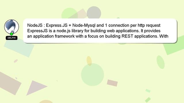 NodeJS : Express.JS + Node-Mysql and 1 connection per http request смотреть онлайн