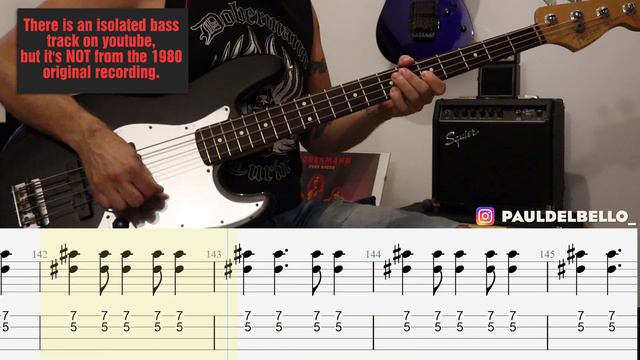 Motörhead - Ace of Spades / bass cover / playalong with TAB смотреть онлайн