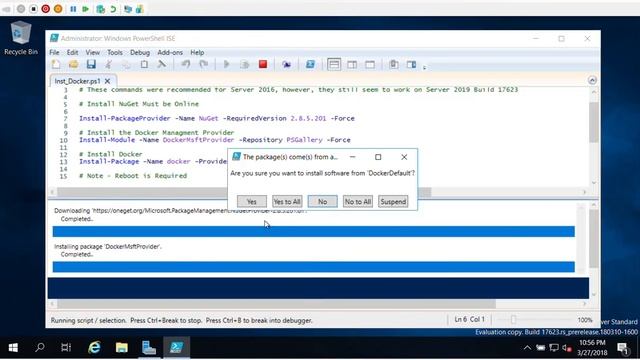 Windows Server 2019 LTSC Preview Buid 17623 - Docker Install смотреть онлайн
