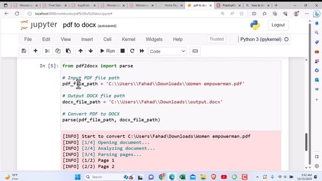 Python PDF to DOCX Conversion Tutorial смотреть онлайн