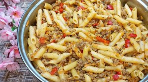 Простой и быстрый ужин для всей семьи. Макароны не варю, а готовлю в одной Сковороде с Фаршем