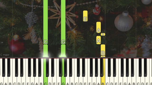 Jingle Bell Rock | Christmas Song (Simple Piano Tutorial) #sheetmusic #keyboardpiano