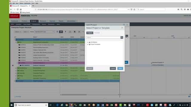 Primavera P6 EPPM Creating a Project From a Template смотреть онлайн
