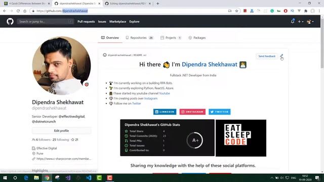 How To Create An Awesome GitHub Profile README [Hindi] смотреть онлайн