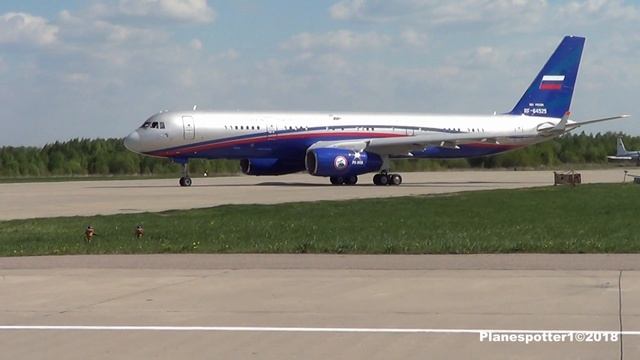 ОТКРЫТОЕ НЕБО. Open Skies.Tupolev Tu-214ON RF-64525 Engine start, Taxi, Takeoff. смотреть онлайн