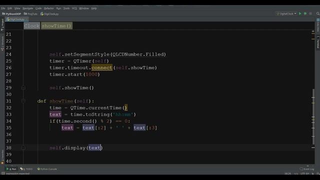 PyQt5 Making Digital Clock