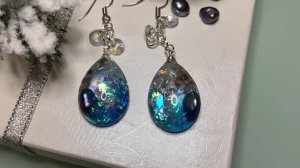 Мастер-класс эпоксидная смола. Серьги со снежинками