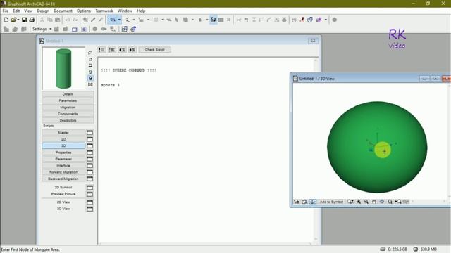 #Archicad #begineer #Tutorial - #Basic #use of #3D #sphere GDL #Tool Command to make #3D #GDL #Mode смотреть онлайн