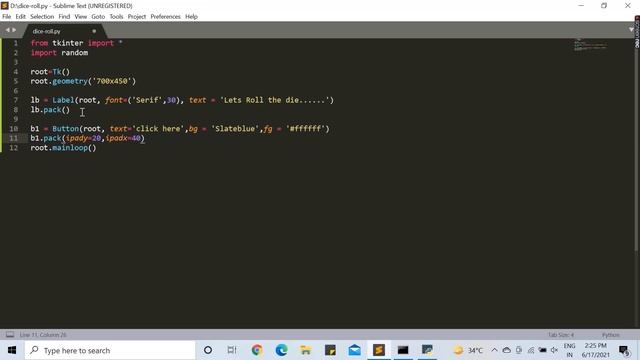How to make Roll The Dice game using Tkinter in Python| live Project| смотреть онлайн
